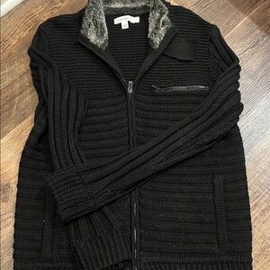 Calvin Klein Black Zip Up Sweater